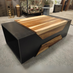 Black and Natural Wood Finish